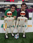 Hafez and Philipp with igus Humanoid Platform robot