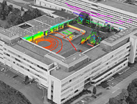Gebäude mit 3D-Lasermessungen