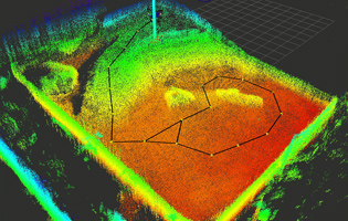 3D map of the arena with robot trajectory