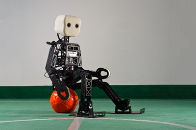 NimbRo-OP robot on soccer field