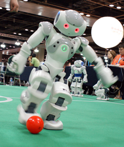 Nao robot Anton kicking