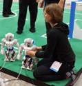 Saskia starting a robot in the game vs. Cerberus