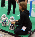 Saskia starting a robot in the game vs. Cerberus